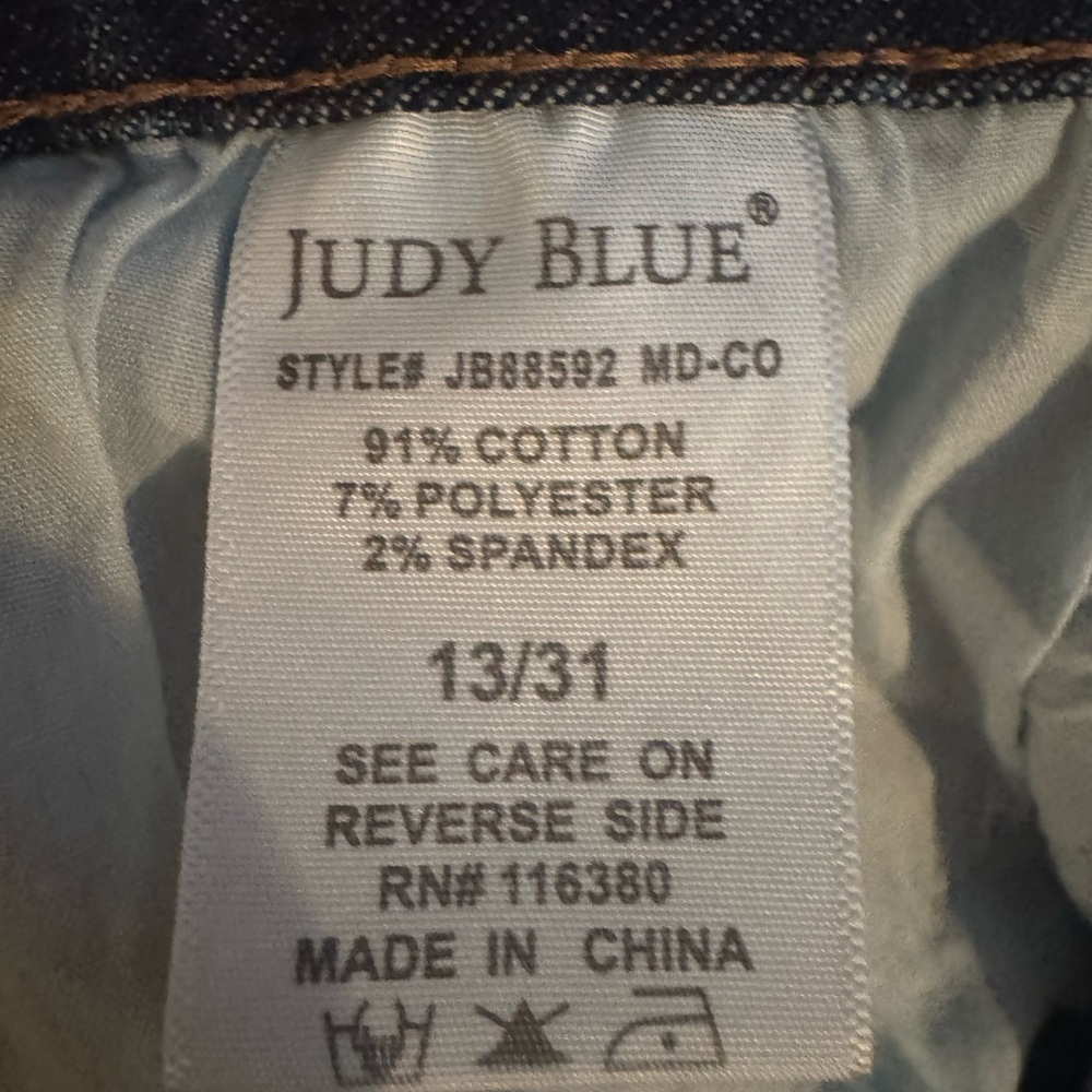 Judy Blue Wide Leg Cropped Denim Jeans Size 13/31 - Picture 6 of 6